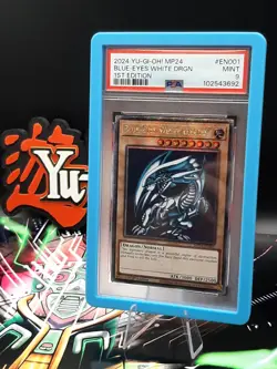 Yu-Gi-Oh! PSA 9 Blue-Eyes White Dragon MP24-EN001 Quarter Century 1st Ed MINT - Image 1