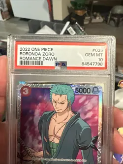 2022 ONE PIECE OP01-ROMANCE DAWN #025 RORONOA ZORO PSA 10 - Image 3