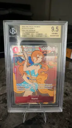 One Piece Nami 1st Anniversary Set English Version Promo OP01-016 BGS 9.5 - Image 1