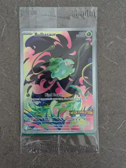 Pokemon Card Sealed BULBASAUR Stamped Prerelease Promo 133/132 Mega Evolution - Image 2