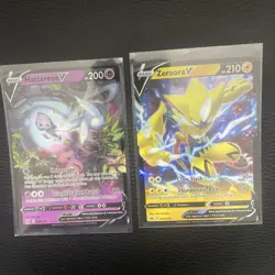 Hatterene V (065/159) Zeraora V (053/159) Pokemon TCG Crown Zenith Holo 2 cards - Image 1