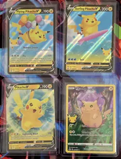 Pokemon Celebrations Pikachu Bundle 4 Cards V Surfing Flying Promo 005/025 NM - Image 2