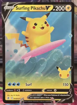 Pokemon Celebrations Pikachu Bundle 4 Cards V Surfing Flying Promo 005/025 NM - Image 3