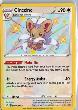 Cinccino SV094/SV122 Shining Fates Shiny Vault Pokemon Card LP - Image 1