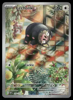 Pokemon Cards Lechonk 209/197 Obsidian Flames Illustration Rare NM - Image 1