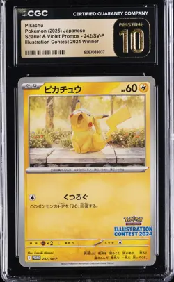 2025 POKEMON JAPANESE #242/SV-P PIKACHU CGC 10 PERFECT - Image 1
