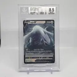 Pokemon LUGIA V 138/195 Sword & Shield Silver Tempest Holo Beckett 8.5 - Image 1