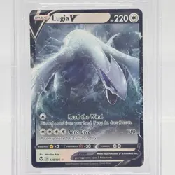 Pokemon LUGIA V 138/195 Sword & Shield Silver Tempest Holo Beckett 8.5 - Image 3