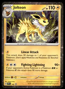 Jolteon (Cosmos Holo) 169 Holo Rare Scarlet & Violet Promo Pokemon Holo LP - Image 1