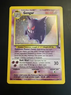 Gengar 5/62 Fossil Holo WOTC Unlimited Pokemon Tcg 1999 - Image 1