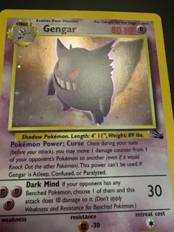 Gengar 5/62 Fossil Holo WOTC Unlimited Pokemon Tcg 1999 - Image 2