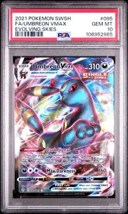 2021 POKEMON SWORD & SHIELD EVOLVING SKIES #095 FA/UMBREON VMAX PSA 10 - Image 1