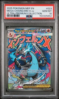 Mega Charizard X EX 023 UPC Promo PSA 10 2025 Pokemon Black Star Phantasmal - Image 1