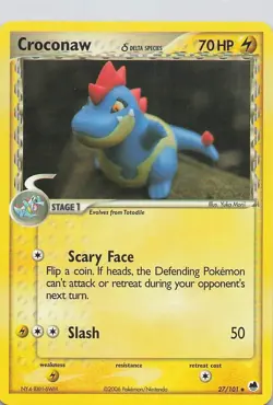 Croconaw 27/101 Uncommon Dragon Frontiers Pokemon Lightly Played - Image 1