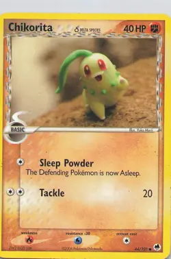 Chikorita (Delta Species) 44/101 Dragon Frontiers Pokemon TCG - Image 1