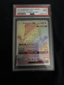 Pokemon 2018 Sun & Moon Stakataka GX Celestial Storm Mint PSA 9 Secret - Image 1