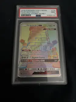 Pokemon 2018 Sun & Moon Stakataka GX Celestial Storm Mint PSA 9 Secret - Image 2