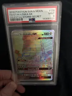 Pokemon 2018 Sun & Moon Stakataka GX Celestial Storm Mint PSA 9 Secret - Image 5