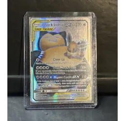 Pokemon Eevee & Snorlax GX TAG TEAM Ultra Rare Full Art Holo 171/181 Sm-Team Up - Image 1
