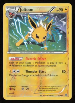 Jolteon 26/98 Holo Rare Ancient Origins Pokemon Reverse Holo Lightly Played - Image 1