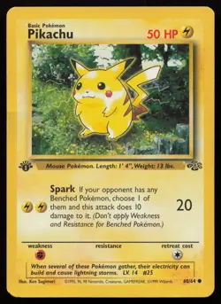 Pikachu 60/64 1st Edition Common Jungle Pokemon English HP - Image 1