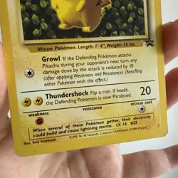 1999 WOTC Pokemon Pikachu Black Star Promo Card #1 Ivy Pikachu Non Holo MP - Image 3