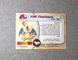 Topps Series 1 Pokemon Card Charizard #06 Non Holo Light Play LP + Top Loader - Image 2