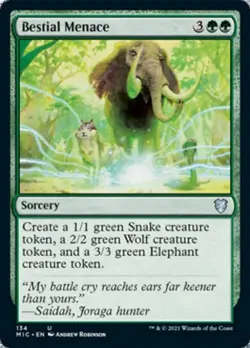 Bestial Menace - Light Play MTG Commander 2021 Midnight Hunt - Image 1