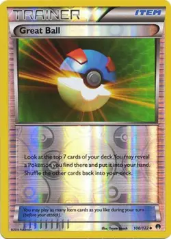 POKEMON CARD REVERSE HOLO GREAT BALL 100/122 TRAINER ITEM TCG CCG - Image 1