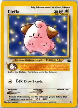 Cleffa - #31 WOTC Black Star Promo - Pokemon Card- 2000 Vintage - Image 1