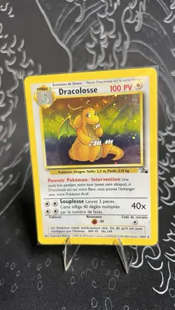 Pokemon Dragonite 4/62 Fossil Holo Rare French 100 HP Unlimited Card - Image 1