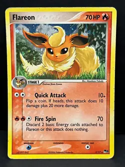 Flareon 2/17 Rare POP Series 3 Pokemon Holo Heavily Played - Image 1