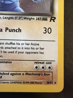 Pokemon TCG Dark Machamp #10/82 Team Rocket Holo Rare Vintage Played - Image 5