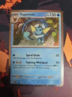 Vaporeon SVP 168 Pokemon Cosmos Holo Prismatic Evolutions Black Star Promo NM - Image 1