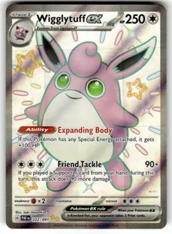 Wigglytuff ex 222/091 Sv: Paldean Fates Holo Pokemon TCG Full Art - NM - Image 1
