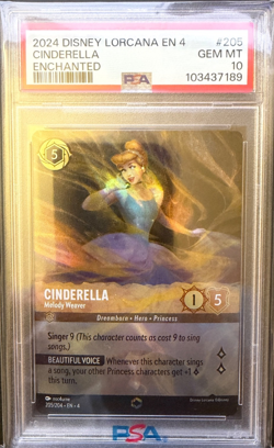 Disney Lorcana - Cinderella - Melody Weaver - Enchanted - PSA 10 💎🔥 - Image 1