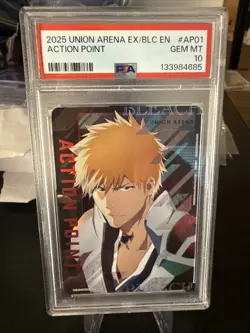 Action Point Union Arena Bleach UEX01BT/BLC-2-AP01 Ichigo Kurosaki PSA 10 GEM MT - Image 1