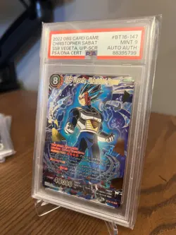 Dragon Ball Super Card Game - SSB Vegeta Unbridled SCR PSA 9 Chris Sabat AUTO - Image 2
