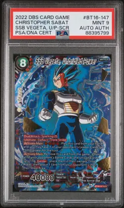 Dragon Ball Super Card Game - SSB Vegeta Unbridled SCR PSA 9 Chris Sabat AUTO - Image 4