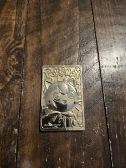 Vtg 99' Jigglypuff 24k Gold Plated Metal Card #39 Pokemon Burger King WORN POOR - Image 1