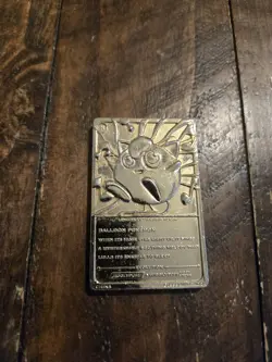 Vtg 99' Jigglypuff 24k Gold Plated Metal Card #39 Pokemon Burger King WORN POOR - Image 2