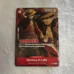 One Piece Monkey.D.Luffy P-007 Winner 5000 Power Card Game Character Regular - Image 1
