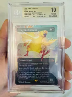MTG Final Fantasy Traveling Chocobo #0406 Mythic *FOIL* Beckett Pristine 10 - Image 1