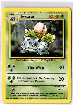 IVYSAUR - 30/102 - Base Set - Pokemon Card - LP - Image 1
