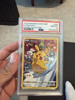 Pokemon Pikachu #SWSH020 PSA 10 Promo Full Art Holo SWSH Sword & Shield 2020 - Image 1