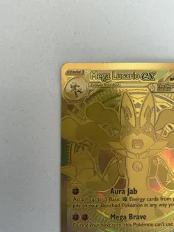 Mega Lucario ex Gold Pokemon Mega Evolution card 188/132 Hyper Rare - Image 2