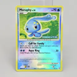 Pokemon TCG Manaphy Diamond Pearl 009/130 Burger King Reverse Holo Promo HP - Image 1