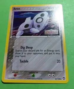 Aron 42/108 Power Keepers Reverse Holo Pokemon, LP - Image 2