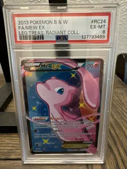 2013 POKEMON B&W LEGEND TREASURES RADIANT COLL #RC24 FULL ART/MEW EX PSA 1 - Image 1