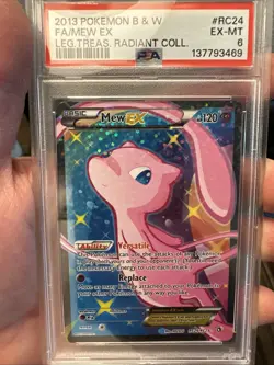 2013 POKEMON B&W LEGEND TREASURES RADIANT COLL #RC24 FULL ART/MEW EX PSA 1 - Image 3